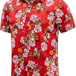 Men's Santa Hawaiian Shirt NWOT